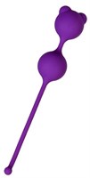 Фиолетовые вагинальные шарики A-Toys с ушками - фото 181995