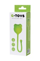 Зеленый силиконовый вагинальный шарик A-Toys с ушками - фото 95981