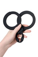 Черные силиконовые наручники A-Toys без ключа - фото 1364680