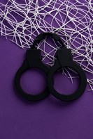 Черные силиконовые наручники A-Toys без ключа - фото 67967