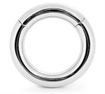 Серебристое среднее эрекционное кольцо на магнитах  - фото 164946