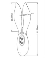 Розовый вибратор с 2 ушками Flower Core - 18,1 см. - фото 167567