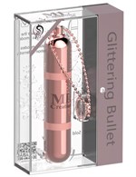 Розовый мини-вибратор на цепочке Glittering Bullet - 9 см. - фото 166493