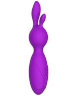Фиолетовый мини-вибратор Emily с ушками - 16 см. - фото 167894