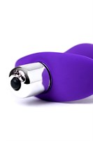 Фиолетовая изогнутая анальная вибропробка - 12,9 см. - фото 1405656
