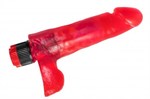 Красный гелевый вибратор №1 - 19 см. - фото 1405662