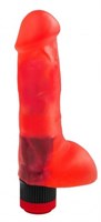 Красный гелевый вибратор №5 - 16 см. - фото 1405666