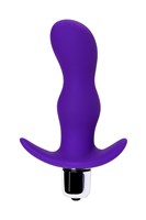 Фиолетовая изогнутая анальная вибропробка - 11,2 см. - фото 1405670