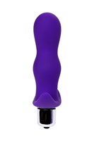 Фиолетовая изогнутая анальная вибропробка - 11,2 см. - фото 1405671