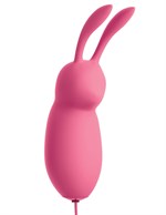 Розовая, работающая от USB вибропуля в форме кролика Cute - фото 1405744