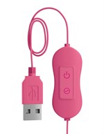 Розовая, работающая от USB вибропуля в форме кролика Cute - фото 1405745