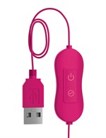 Розовая, рельефная, работающая от USB вибропуля Fun - фото 1405749