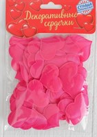 Набор ярко-розовых декоративных сердец - 50 шт. - фото 173567