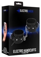 Черные наручники с электростимуляцией Electro Handcuffs - фото 1405903