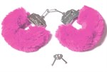 Шикарные наручники с пушистым розовым мехом - фото 1405915