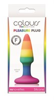 Разноцветная мини-пробка Colours Pride Edition Pleasure Plug Mini - 8,9 см. - фото 97438