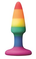 Разноцветная мини-пробка Colours Pride Edition Pleasure Plug Mini - 8,9 см. - фото 97437