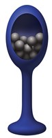 Синяя анальная пробка с шариками внутри Rattler - 12,7 см. - фото 163798
