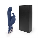 Темно-синий вибромассажер-кролик с 9 режимами вибрации - 24 см. - фото 172806