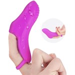 Фиолетовая перезаряжаемая насадка на палец с вибрацией OMG-RCT - фото 171881