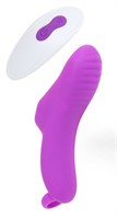 Фиолетовая перезаряжаемая насадка на палец с вибрацией OMG-RCT - фото 171879
