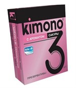 Презервативы KIMONO с ароматом сакуры - 3 шт. - фото 1406149