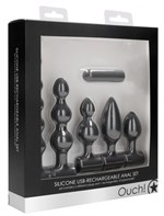 Черный анальный вибронабор USB-Rechargeable Anal Set 147205 - фото 143406