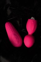 Розовые виброшарики TELLA с пультом-стимулятором - фото 97828