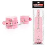 Розовые мягкие наручники на регулируемых ремешках - фото 165927