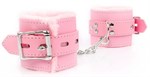 Розовые мягкие наручники на регулируемых ремешках - фото 1406288