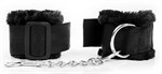 Черные наручники на регулируемых пряжках  - фото 165934