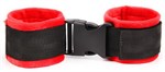 Красно-черные мягкие наручники на липучке - фото 165936