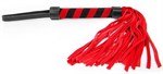 Красная многохвостовая плеть с круглой красно-черной ручкой - 39 см. - фото 168655