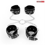 Комплект наручников и оков на металлических креплениях с кольцом - фото 169199