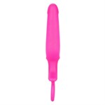 Розовая силиконовая пробка с прорезью Silicone Groove Probe - 10,25 см. - фото 97943
