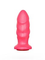 Розовая анальная пробка с рельефом - 12,9 см. 148209