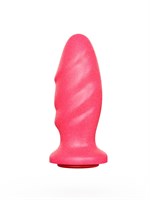 Розовая анальная пробка с рельефом - 12,9 см. 148209