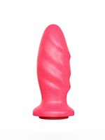 Розовая анальная пробка с рельефом - 12,9 см. 148209