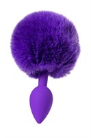 Фиолетовая анальная втулка Sweet bunny с фиолетовым пушистым хвостиком - фото 1406586
