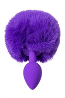 Фиолетовая анальная втулка Sweet bunny с фиолетовым пушистым хвостиком - фото 1406588