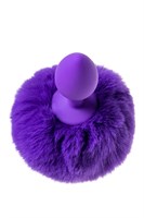 Фиолетовая анальная втулка Sweet bunny с фиолетовым пушистым хвостиком - фото 1406590