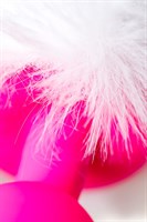 Розовая анальная втулка Sweet bunny с белым пушистым хвостиком - фото 1365113