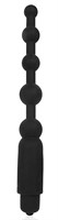 Черный силиконовый анальный вибромассажер-елочка - 18 см. - фото 168698