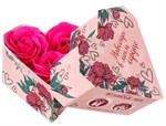 Мыльные розы в подарочной коробке  Навсегда в моём сердце  - 3 шт. - фото 172923