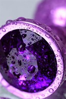 Фиолетовый анальный плаг с кристаллом фиолетового цвета - 8,2 см. - фото 98414