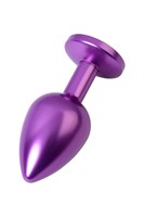 Фиолетовый анальный плаг с кристаллом фиолетового цвета - 8,2 см. - фото 98406