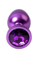 Фиолетовый анальный плаг с кристаллом фиолетового цвета - 8,2 см. - фото 1406718