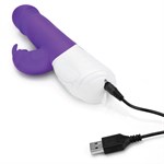 Фиолетовый вибратор-кролик с возвратно-поступательными движениями головки - 24 см. - фото 98651