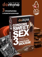 Презервативы для орального секса DOMINO Sweet Sex с ароматом шоколадного мусса - 3 шт. 151903