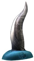 Черно-голубой фаллоимитатор  Дельфин small  - 25 см. - фото 1348155
